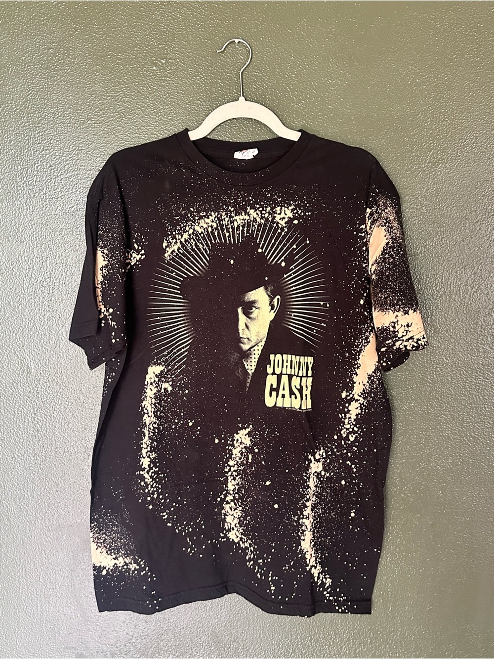 Johnny Cash Graphic Bleached Black Tee